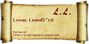 Lovas Leonárd névjegykártya